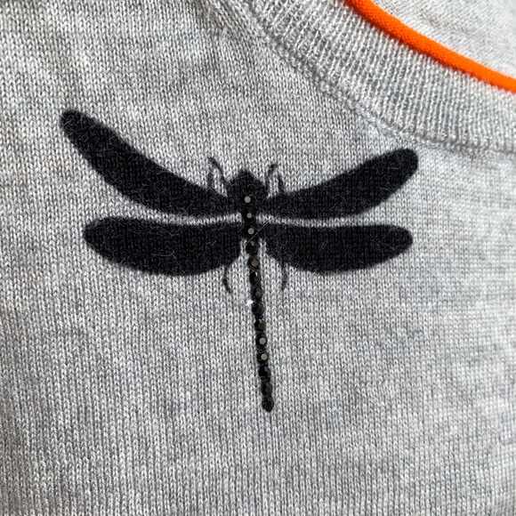 ESCADA Sport gray dragonfly wool top - Picture 6 of 12